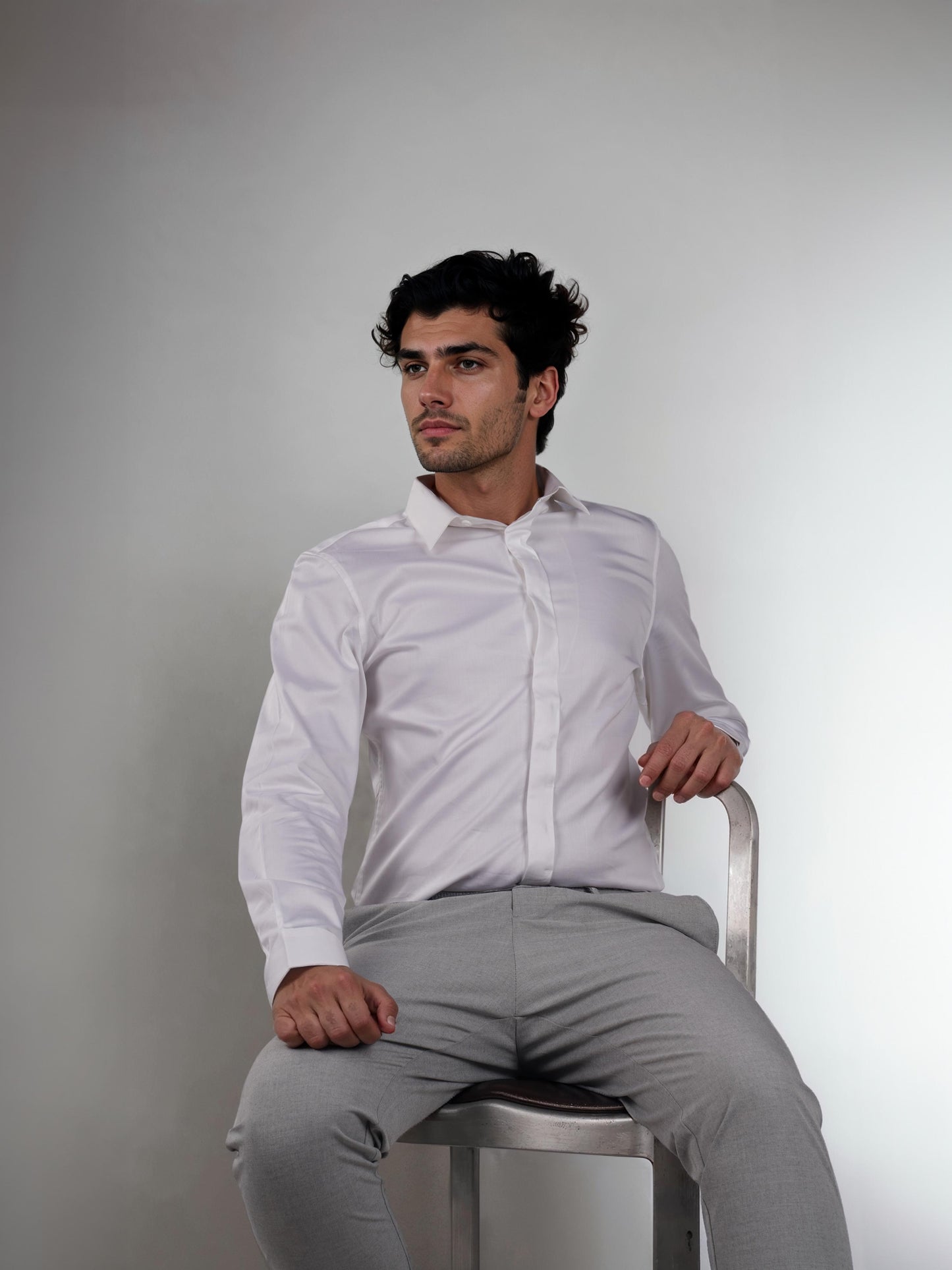 White Solid Cotton Shirt