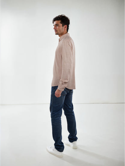 Pink Printed Linen Shirt