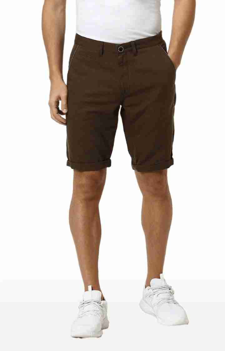 Brown Regular Fit Shorts