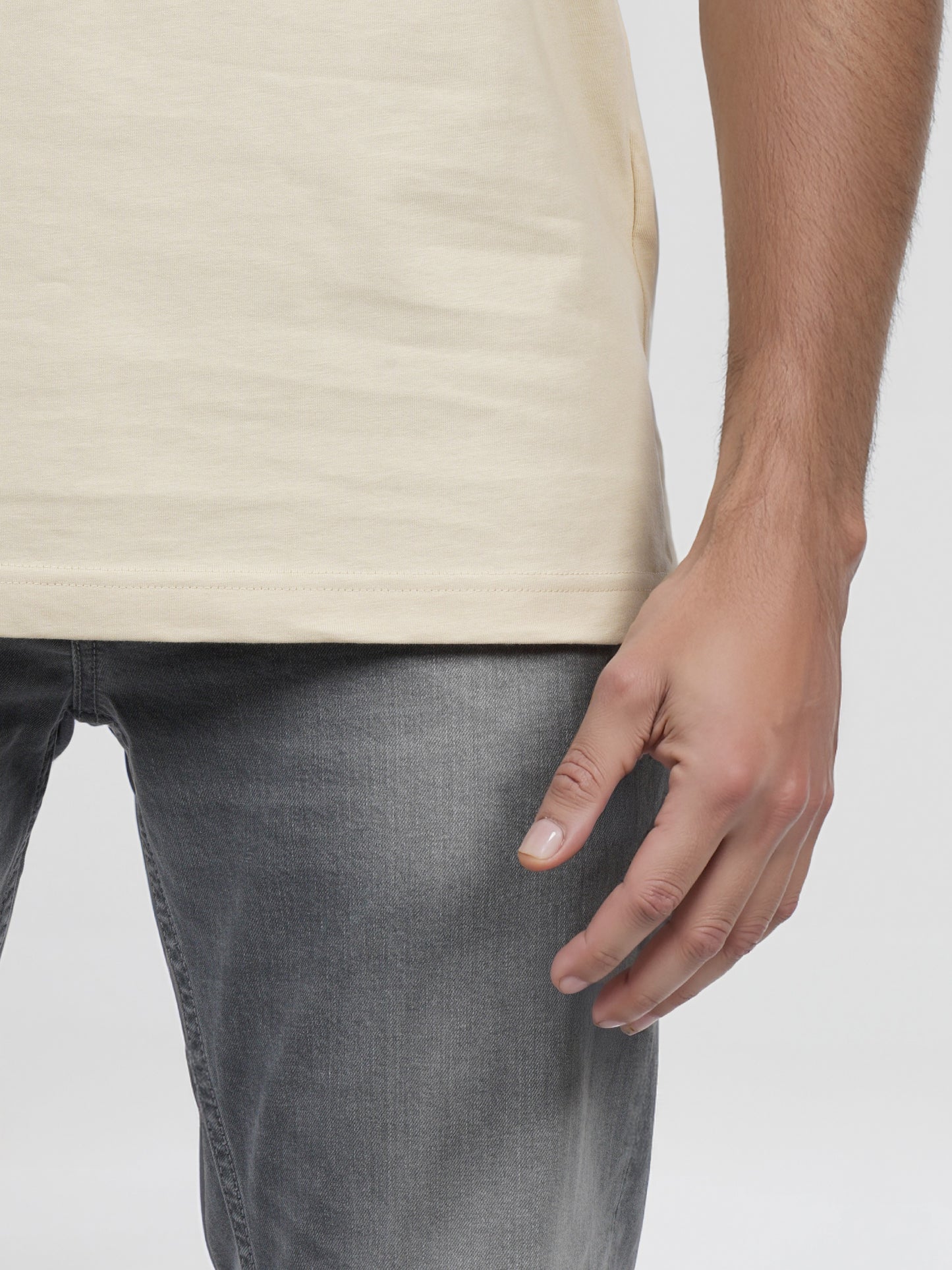 Celio* Men Beige Printed Boxy Fit Cotton T-shirt