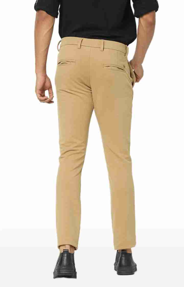 Beige Regular Fit Trousers