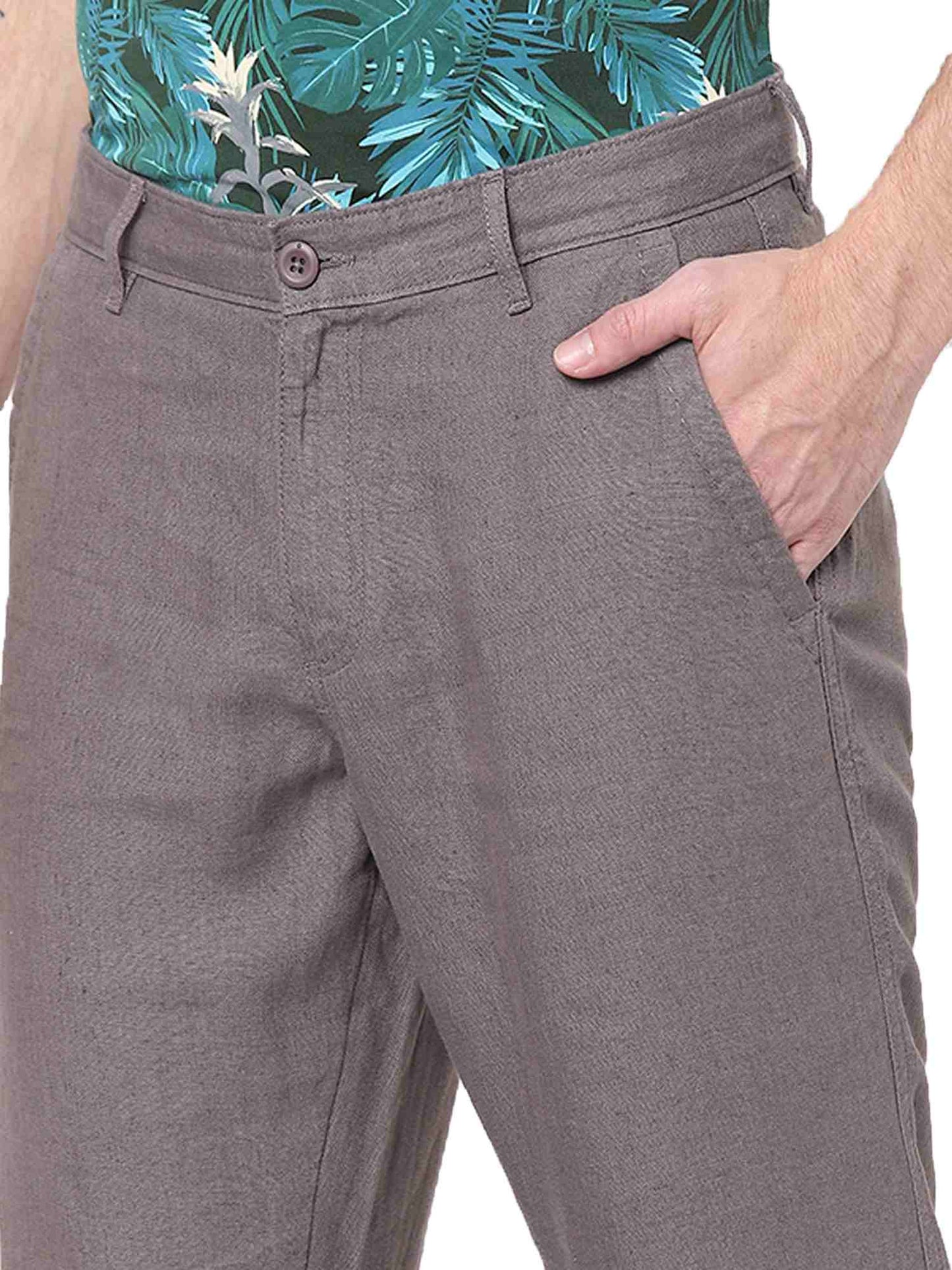 Grey Regular Fit Trousers