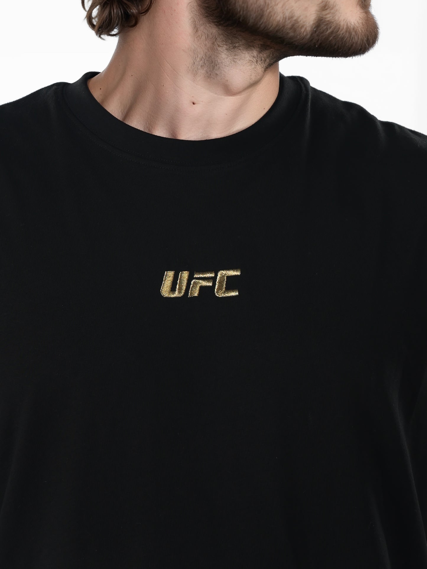 UFC - Black Printed Oversized Cotton T-shirt