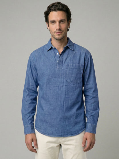 Celio Mens Blue Twill Regular Fit Cotton Shirts