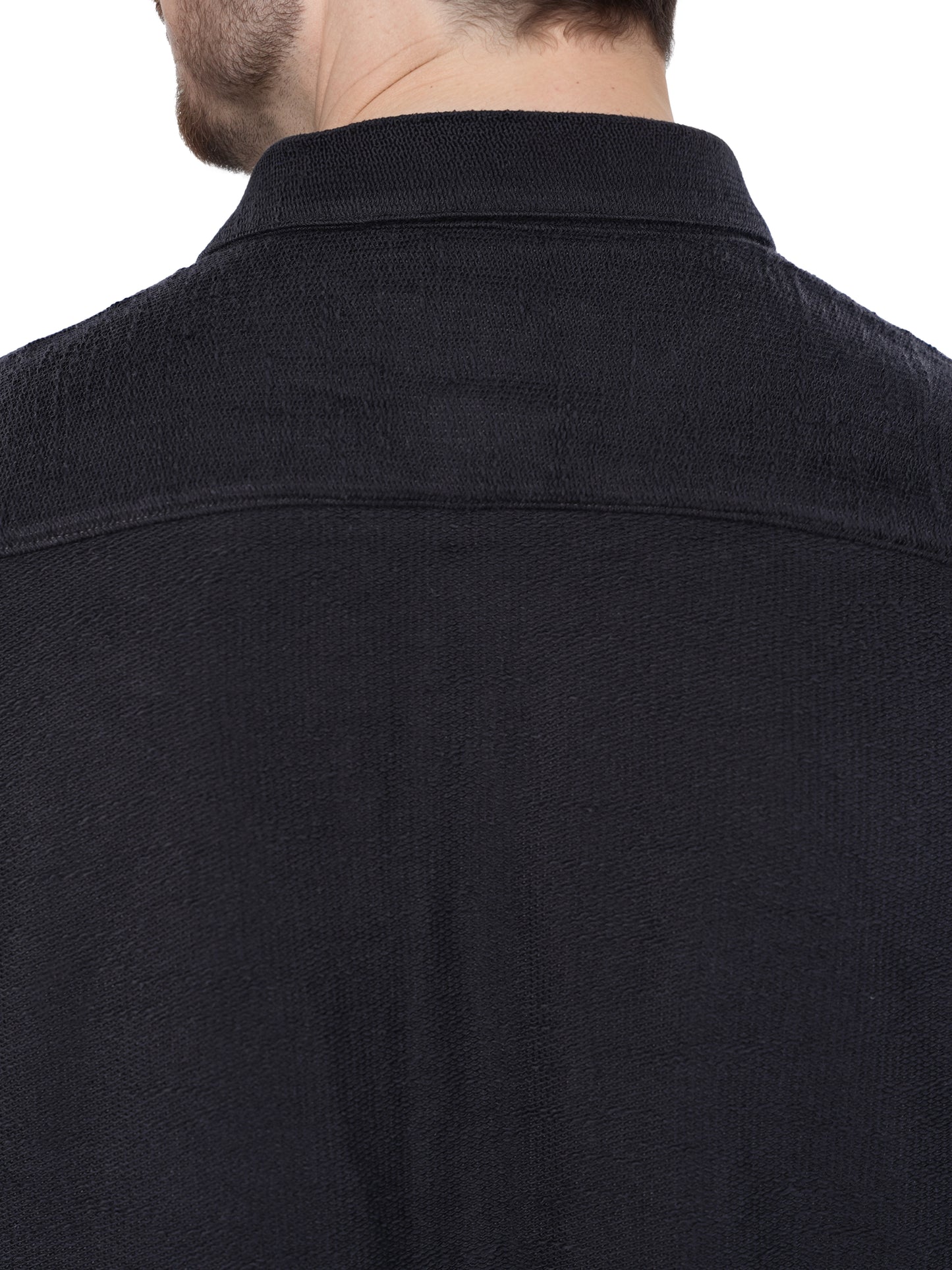 Black Solid Polyester Shirt