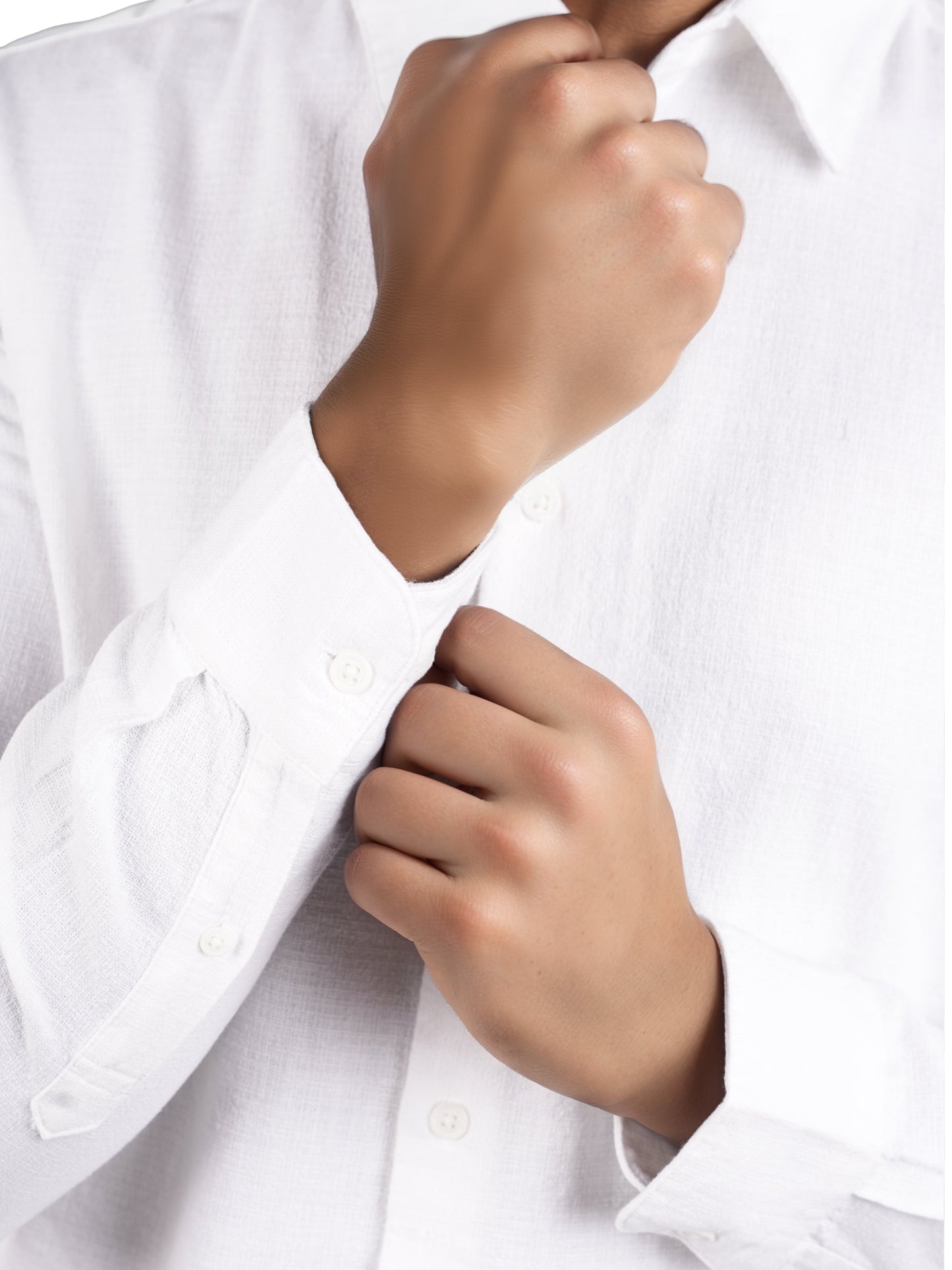 White Solid Cotton Shirt