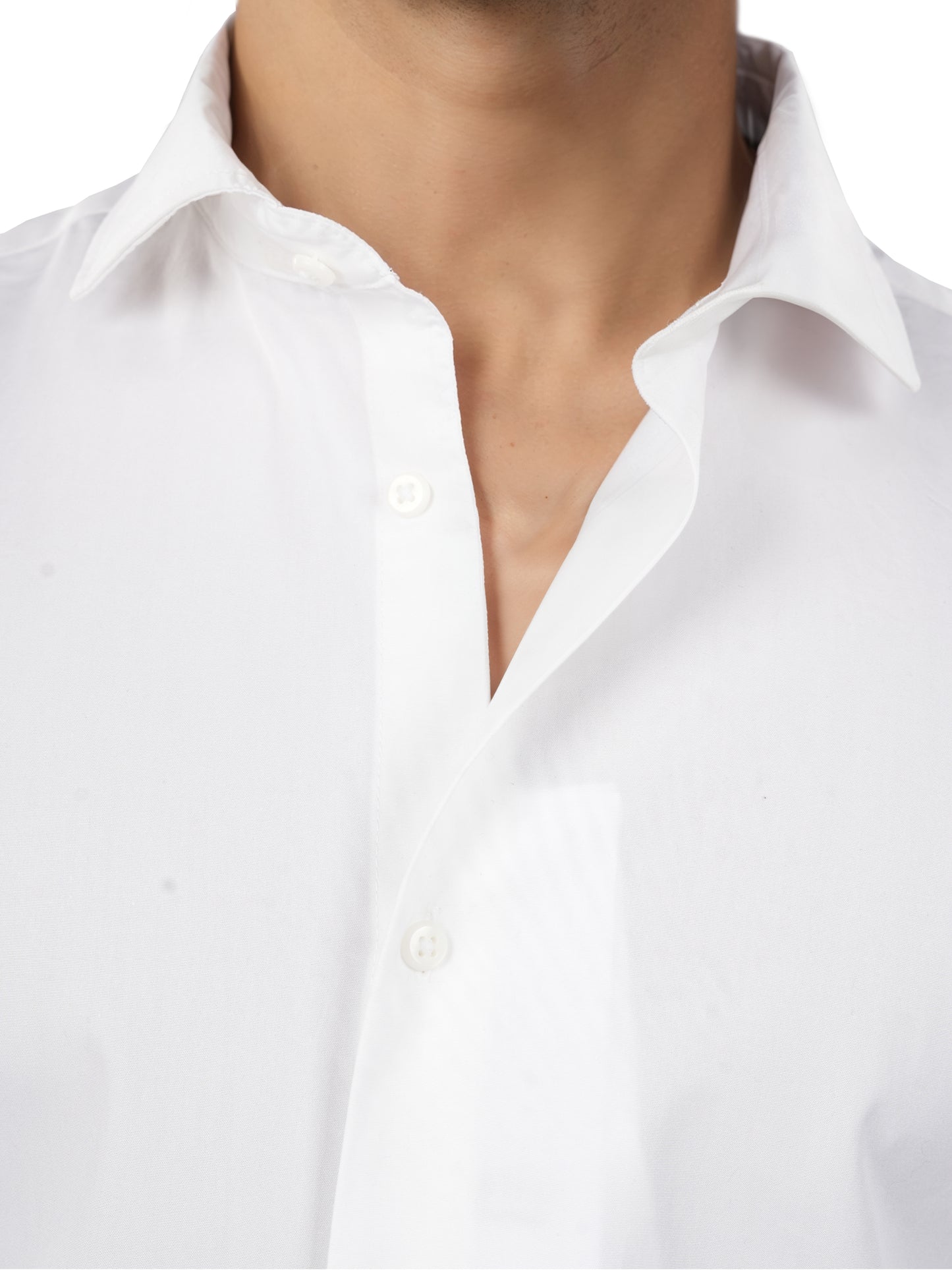 White Solid Cotton Shirt