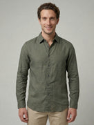Celio Mens Olive Dobby Regular Fit Cotton Shirts