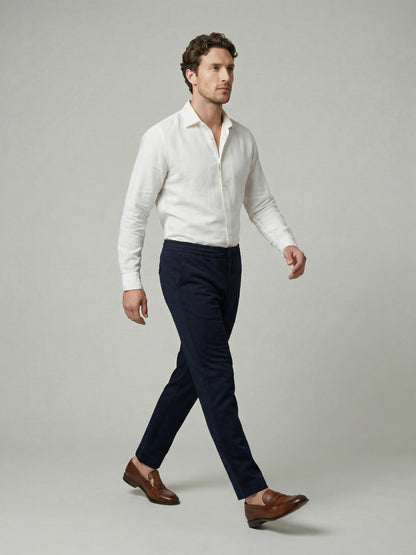 Celio Mens Navy Knit Slim Fit Cotton Casual Trouser