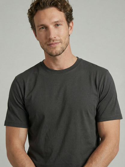 Celio Mens Grey Solid Slim Fit Cotton T-Shirts