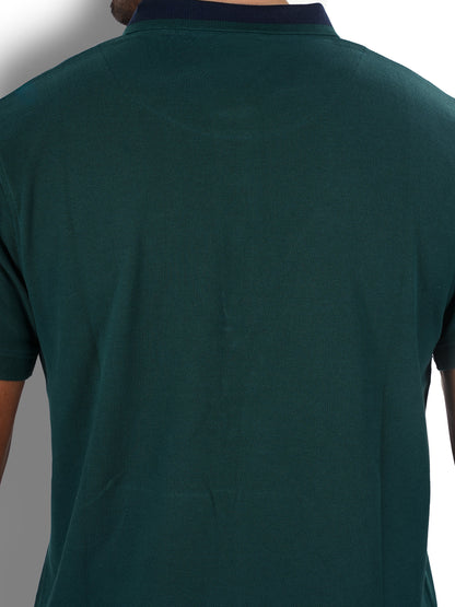 Green Solid Cotton T-Shirt