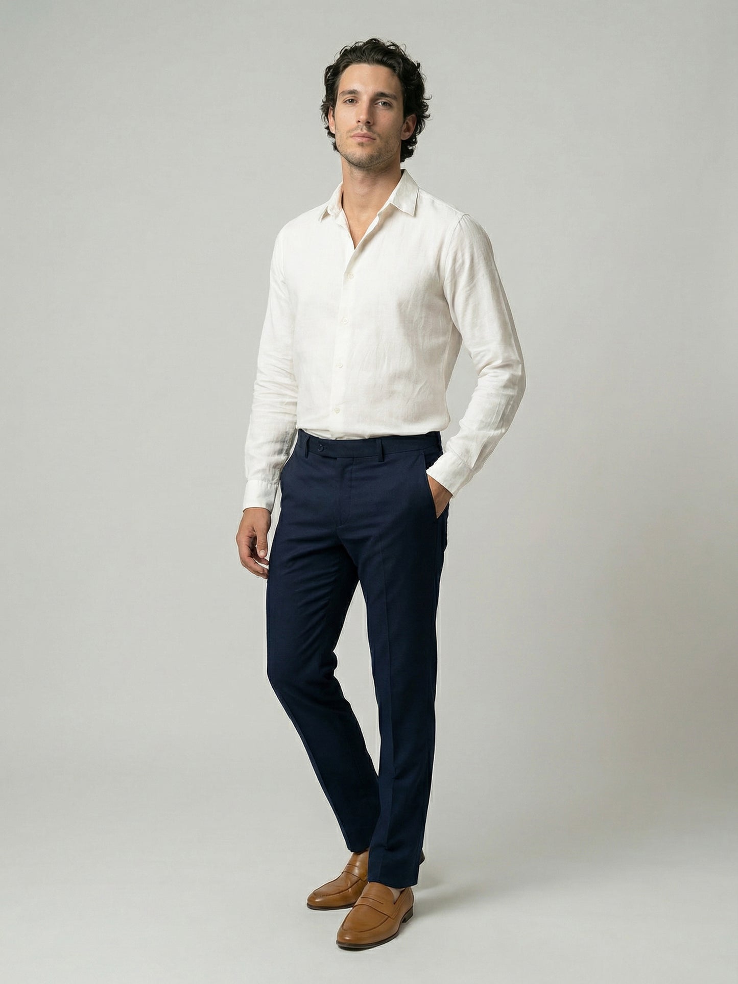 Celio Mens White Solid Regular Fit Cotton Shirts