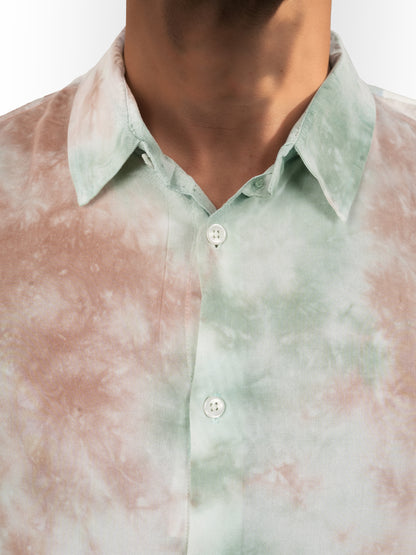 Green Tie Dye Viscose Shirt