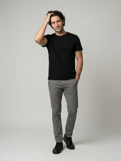 Celio Mens Black Solid Slim Fit Cotton T-Shirts