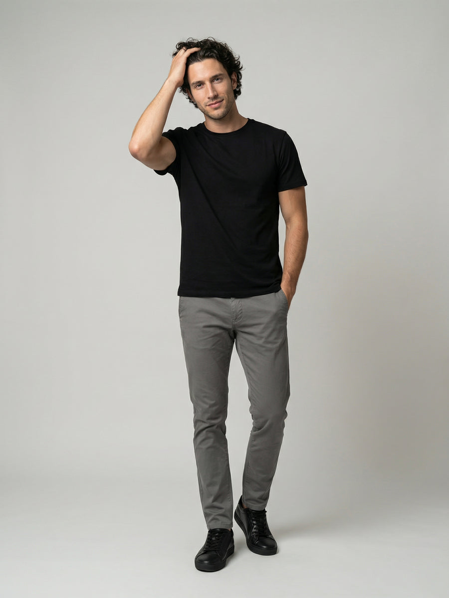 Celio Mens Black Solid Slim Fit Cotton T-Shirts