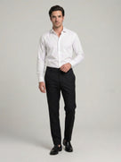 Celio Mens Black Solid 24H Fit Polyester Casual Trouser