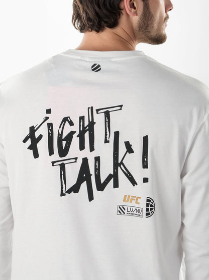 UFC - White Printed Oversized Cotton T-shirt