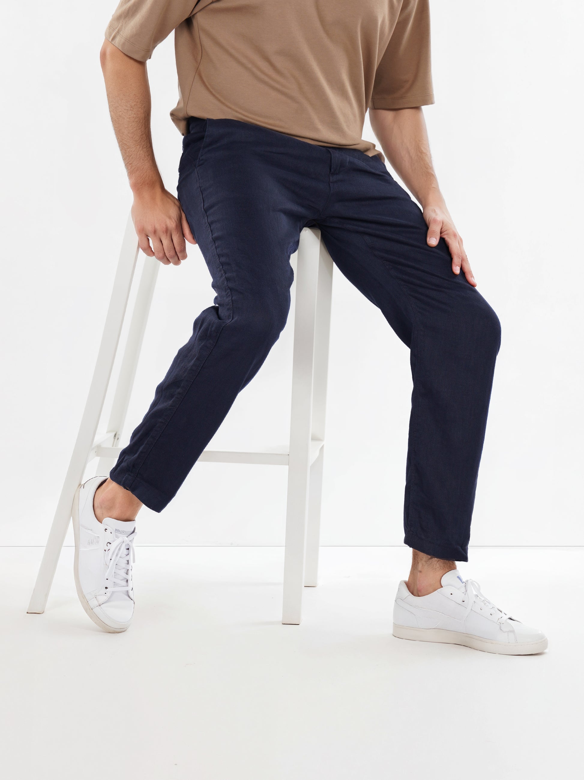 Navy Blue Trousers - Side