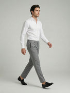 Celio Mens Grey Solid 24H Fit Polyester Casual Trouser