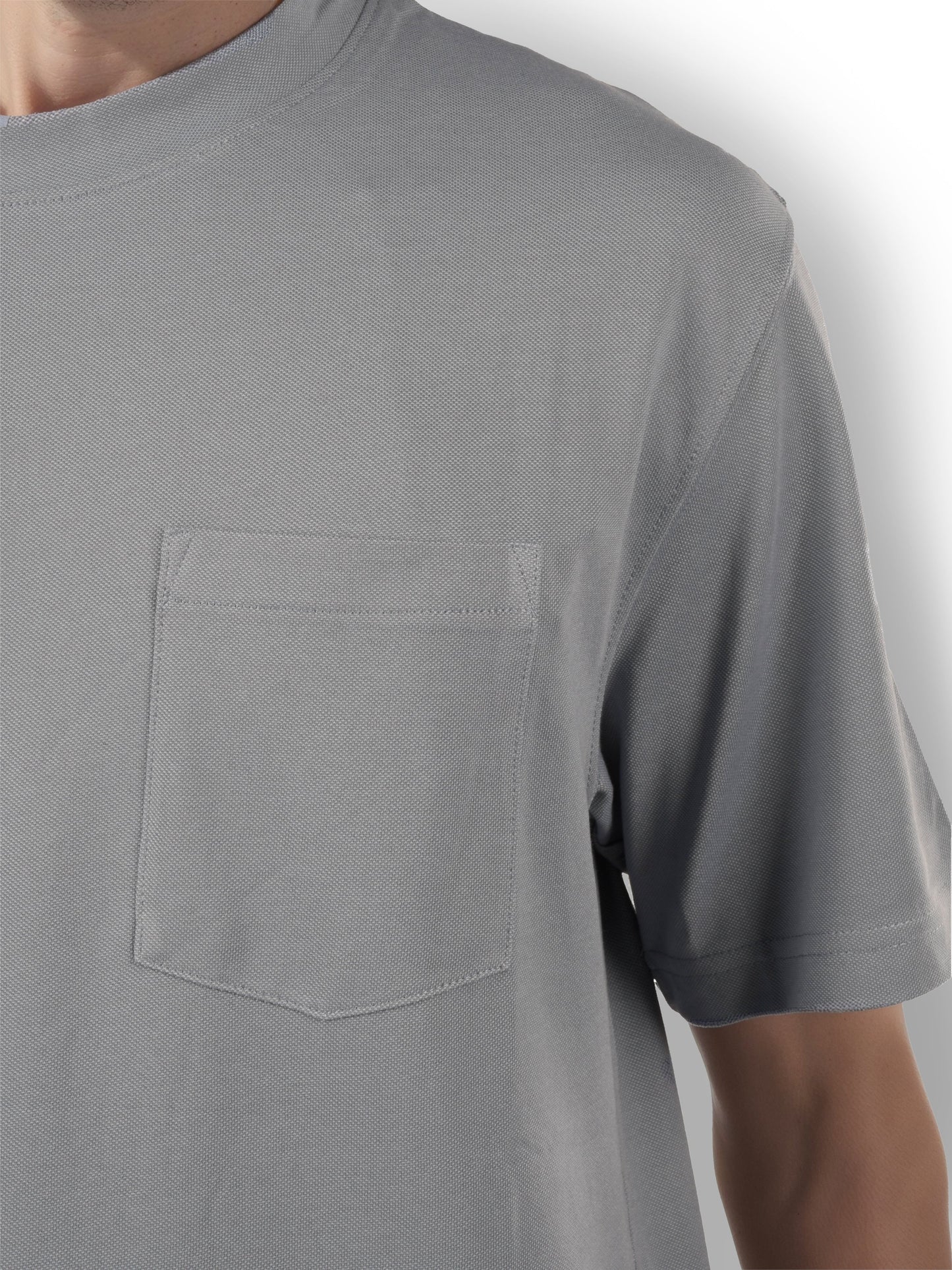 Grey Solid Cotton T-Shirt