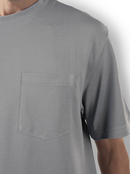 Grey Solid Cotton T-Shirt