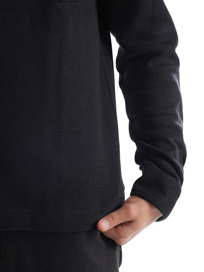 Black Solid Cotton Shirt