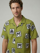 Celio Mens Green Printed Regular Fit Cotton Shirts