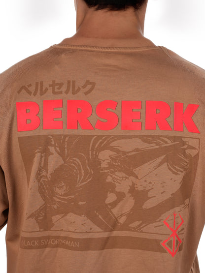 Berserk - Brown Printed Cotton T-shirt