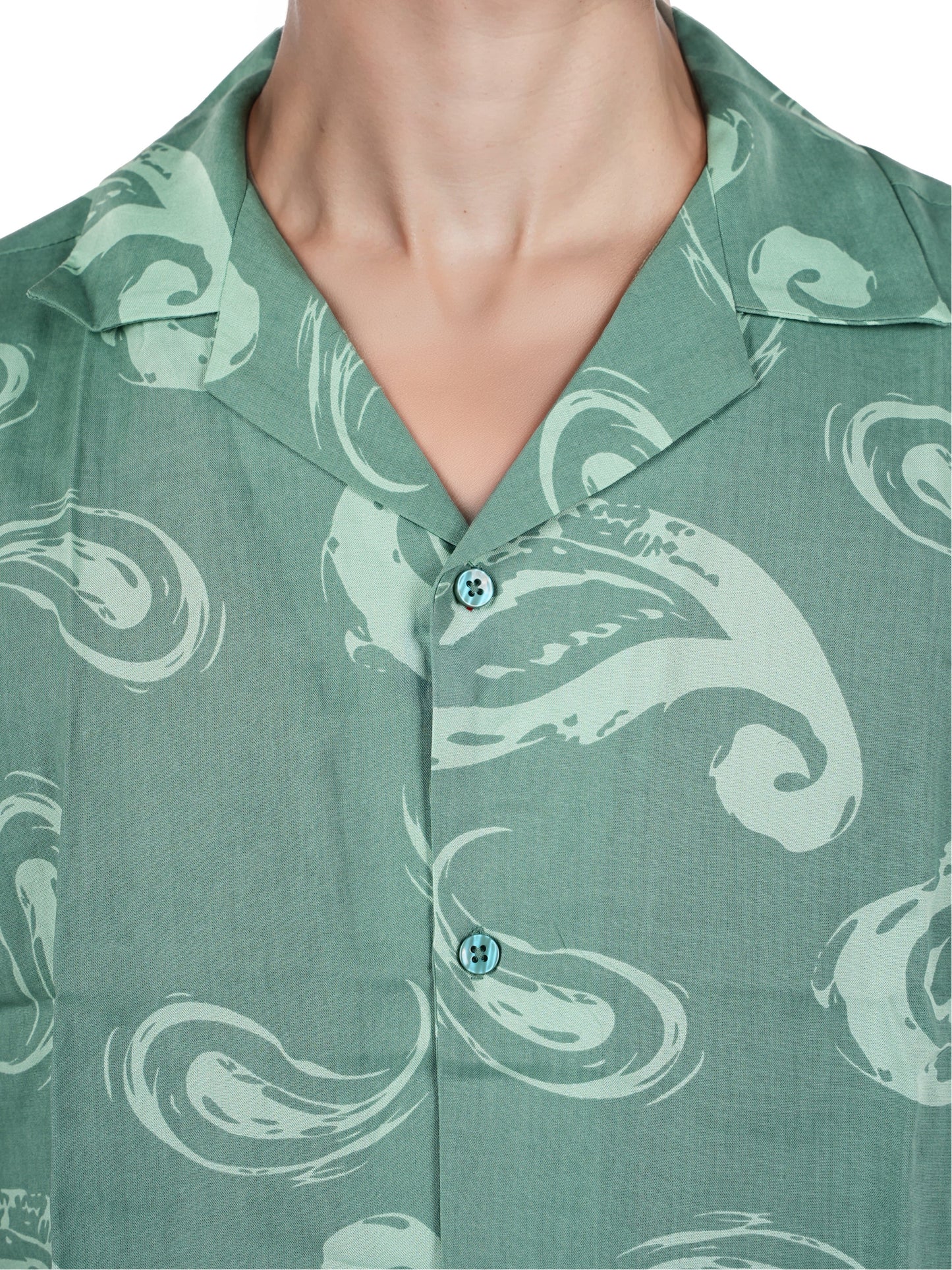 Green Printed Viscose Shirt