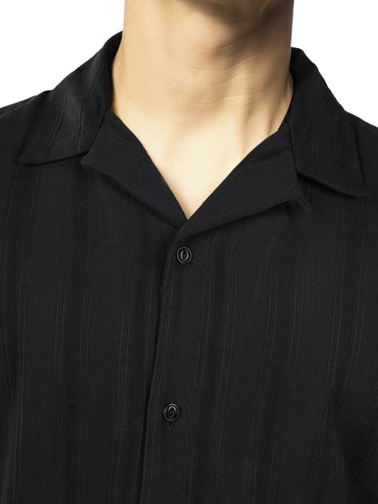 Black Striped Cotton Shirt