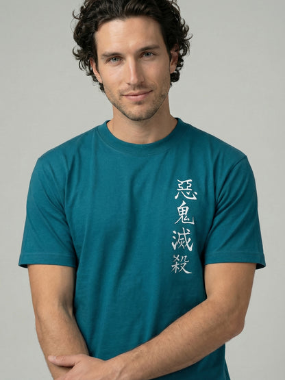 Celio Mens Blue Printed Regular Fit Cotton T-Shirts