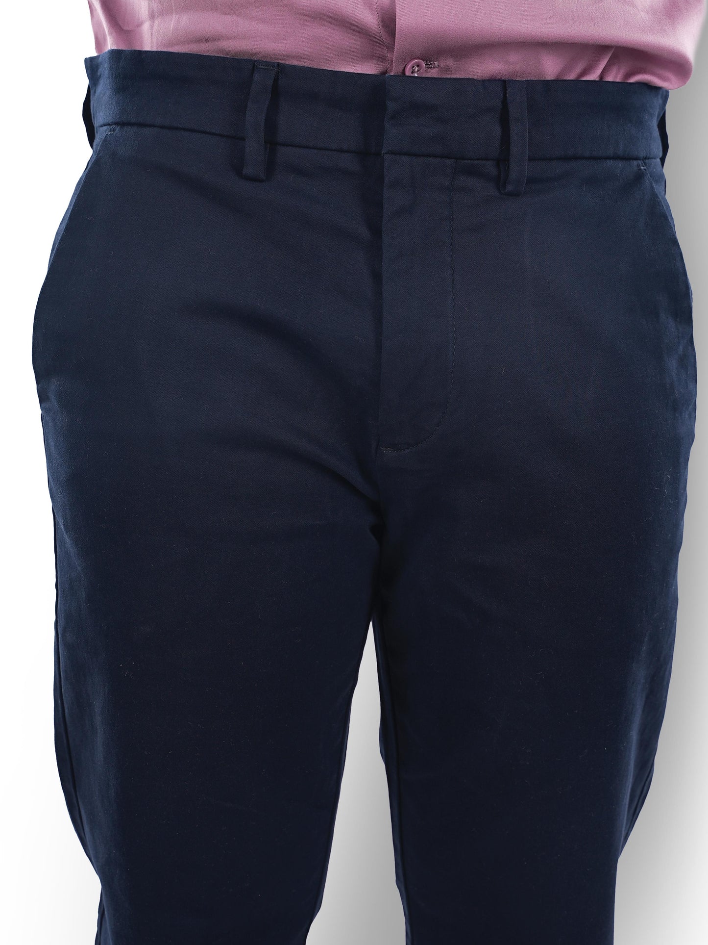 Navy Blue Straight Fit Trousers