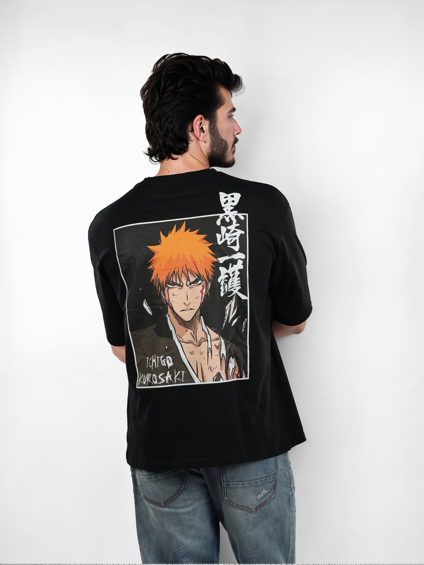 Bleach - Black Printed Oversized Cotton T-shirt