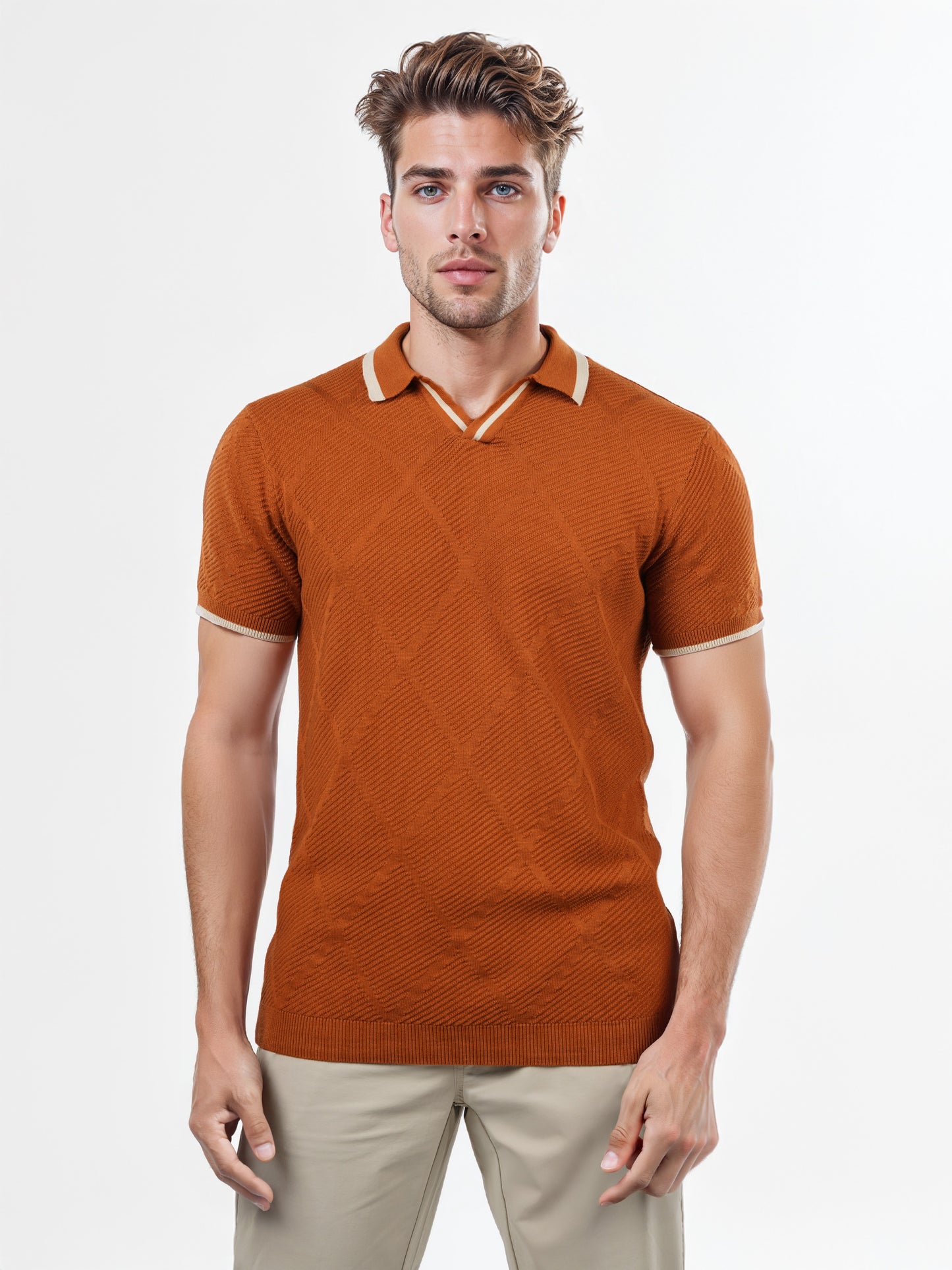 Celio* Solid Regular Fit Cotton Brown T-Shirts