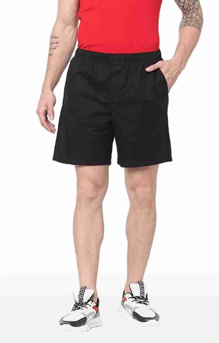 Black Regular Fit Shorts