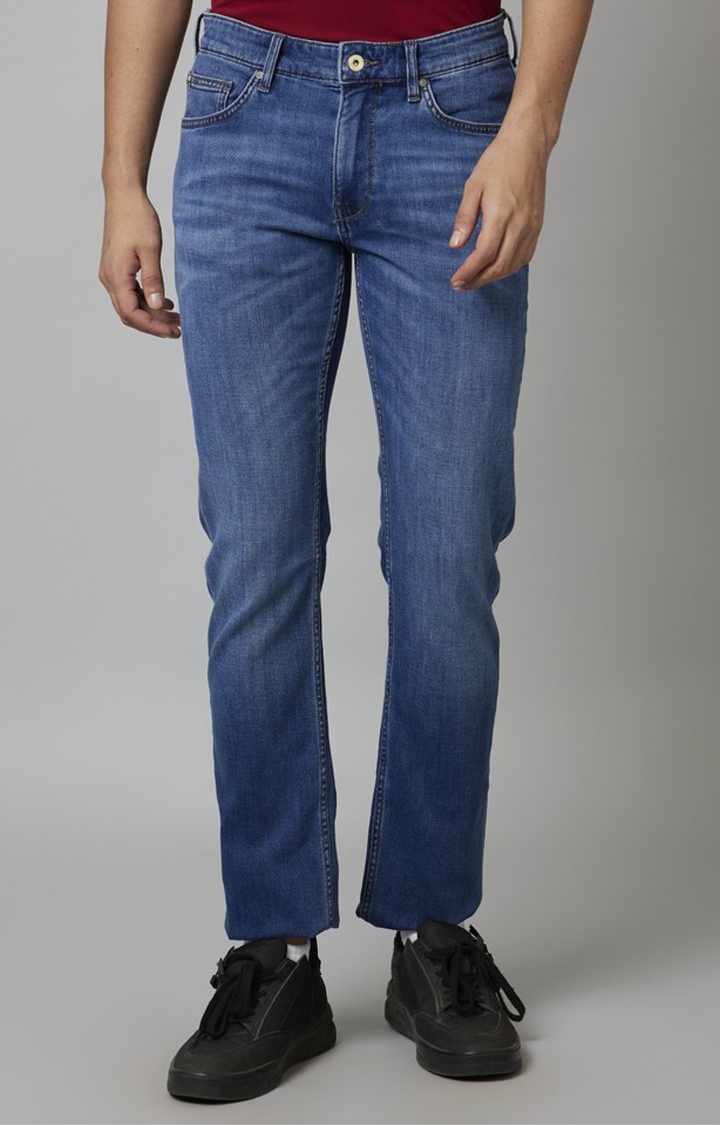 Blue Straight Slim Fit Soft Touch Jeans