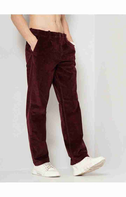 Maroon Regular Fit Trousers