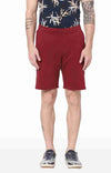 Celio* Cotton Regular Fit Burgundy Shorts