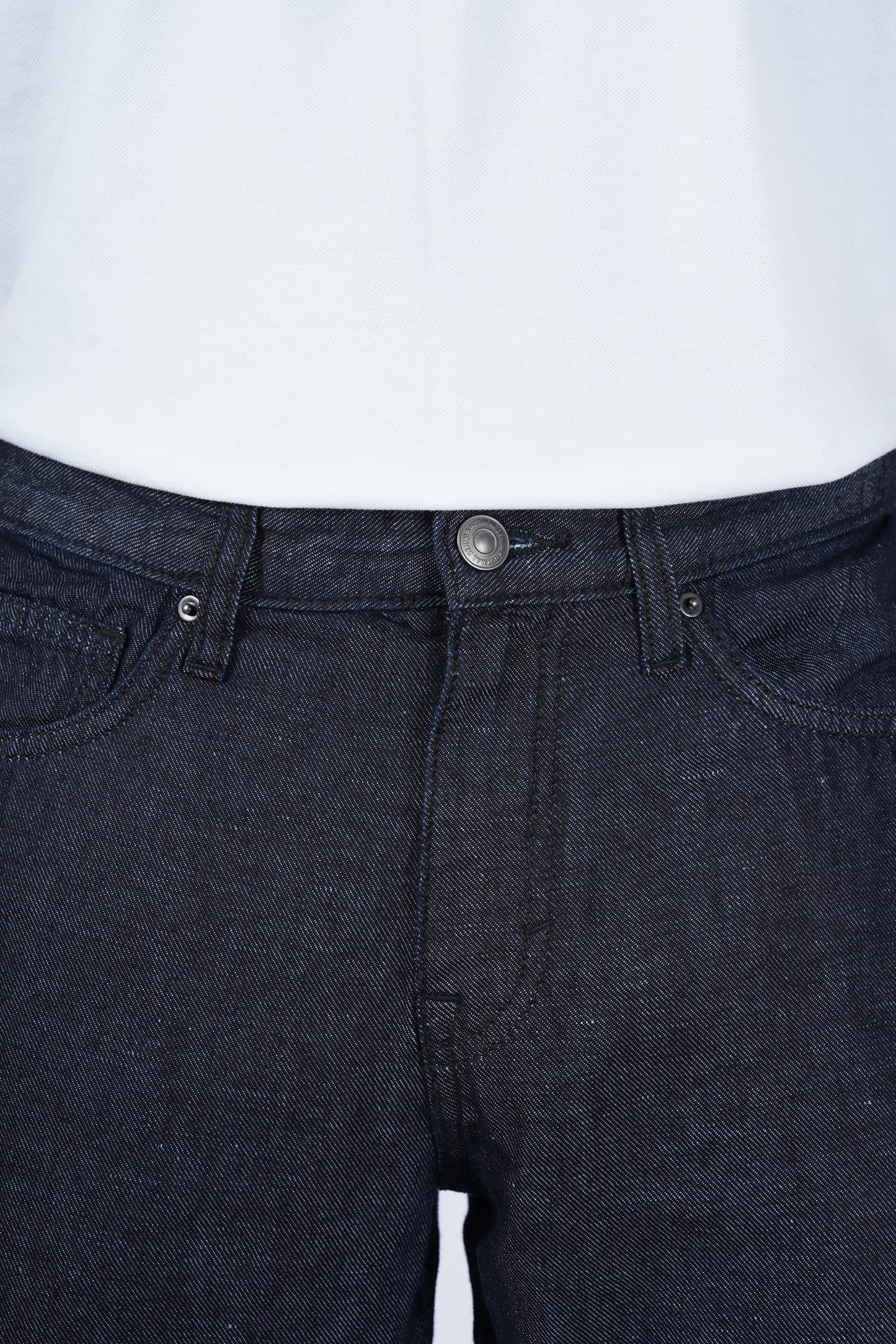 Celio* Men Black Solid Straight Fit Cotton-Linen-Blend Jeans