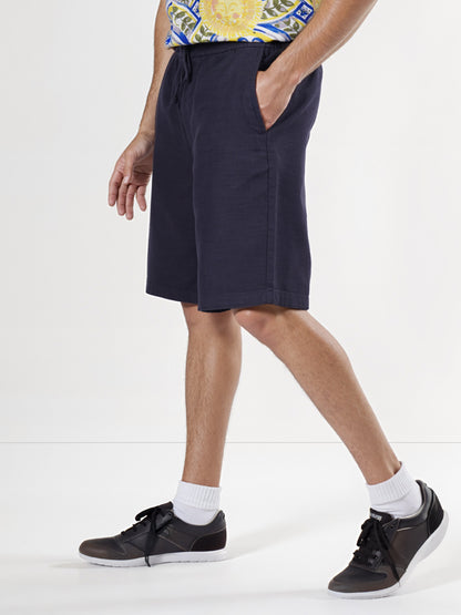 Celio* Cotton Regular Fit Navy Blue Bermuda