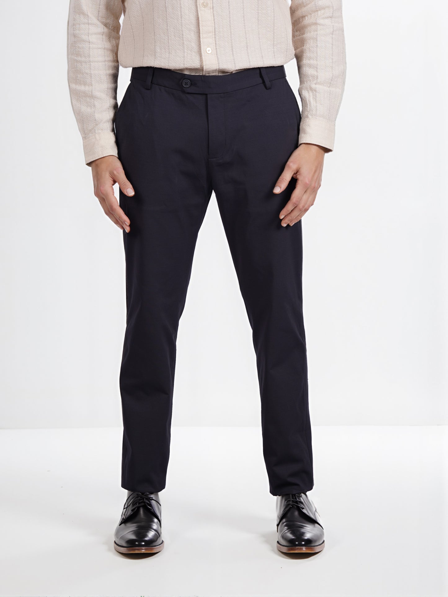 Celio* Men Grey Solid Slim Fit Cotton Knit Trouser