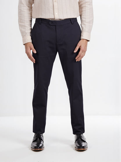 Celio* Men Grey Solid Slim Fit Cotton Knit Trouser