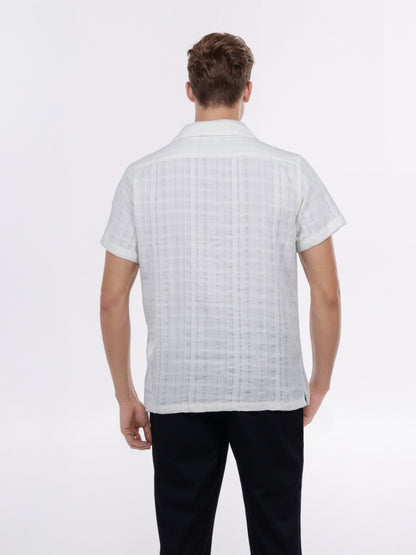 Celio* Men White Solid Regular Fit Cotton Shirt