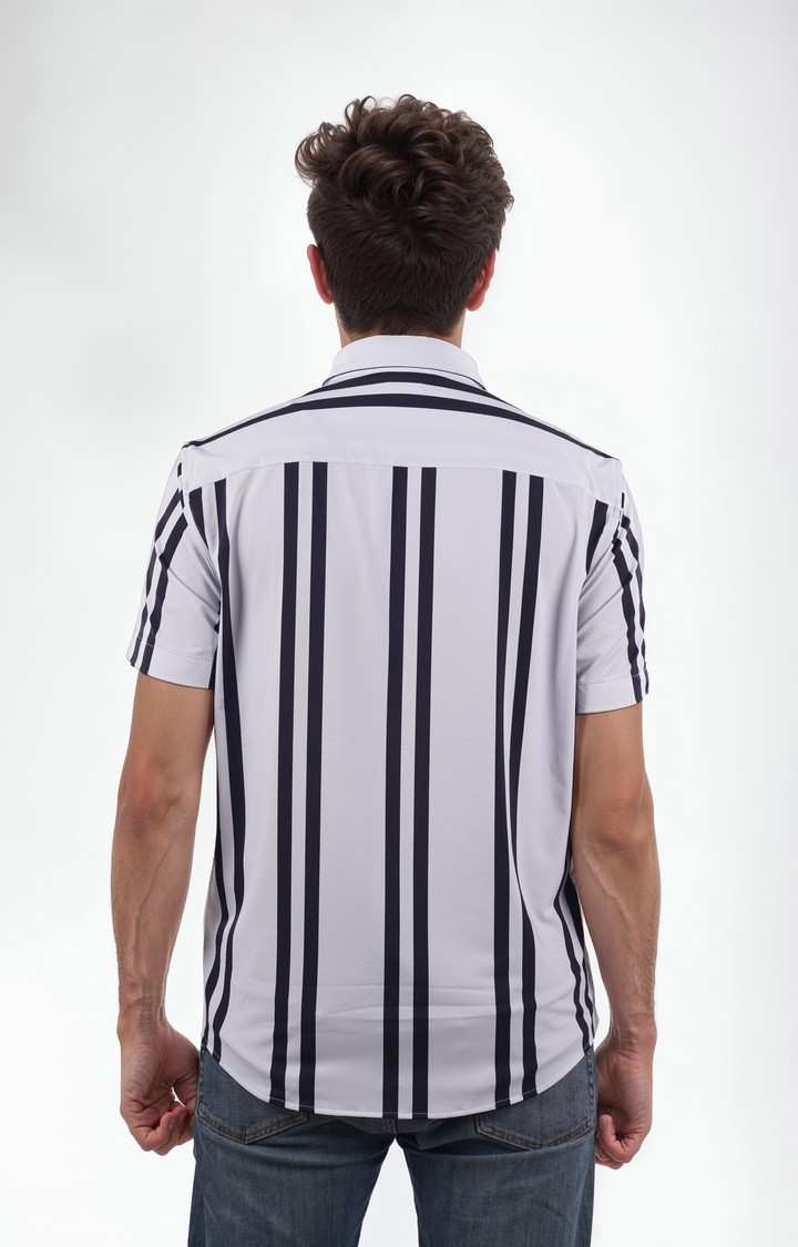 Celio* Striped Regular Fit Nylon White Shirt