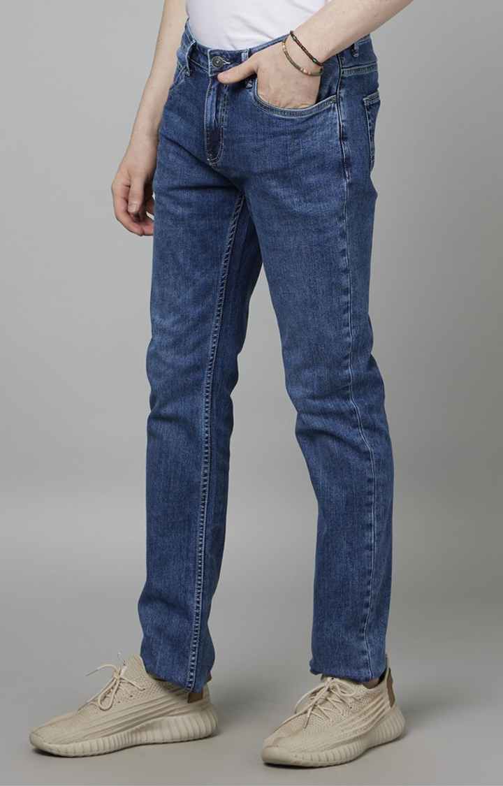 Blue Straight Slim Fit Jeans