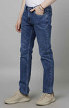 Celio* Cotton-Blend Straight Slim Fit Blue Jean