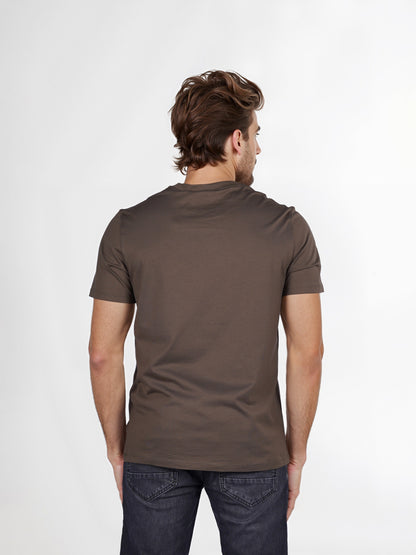 Celio* Printed Regular Fit Knit Olive T-Shirt