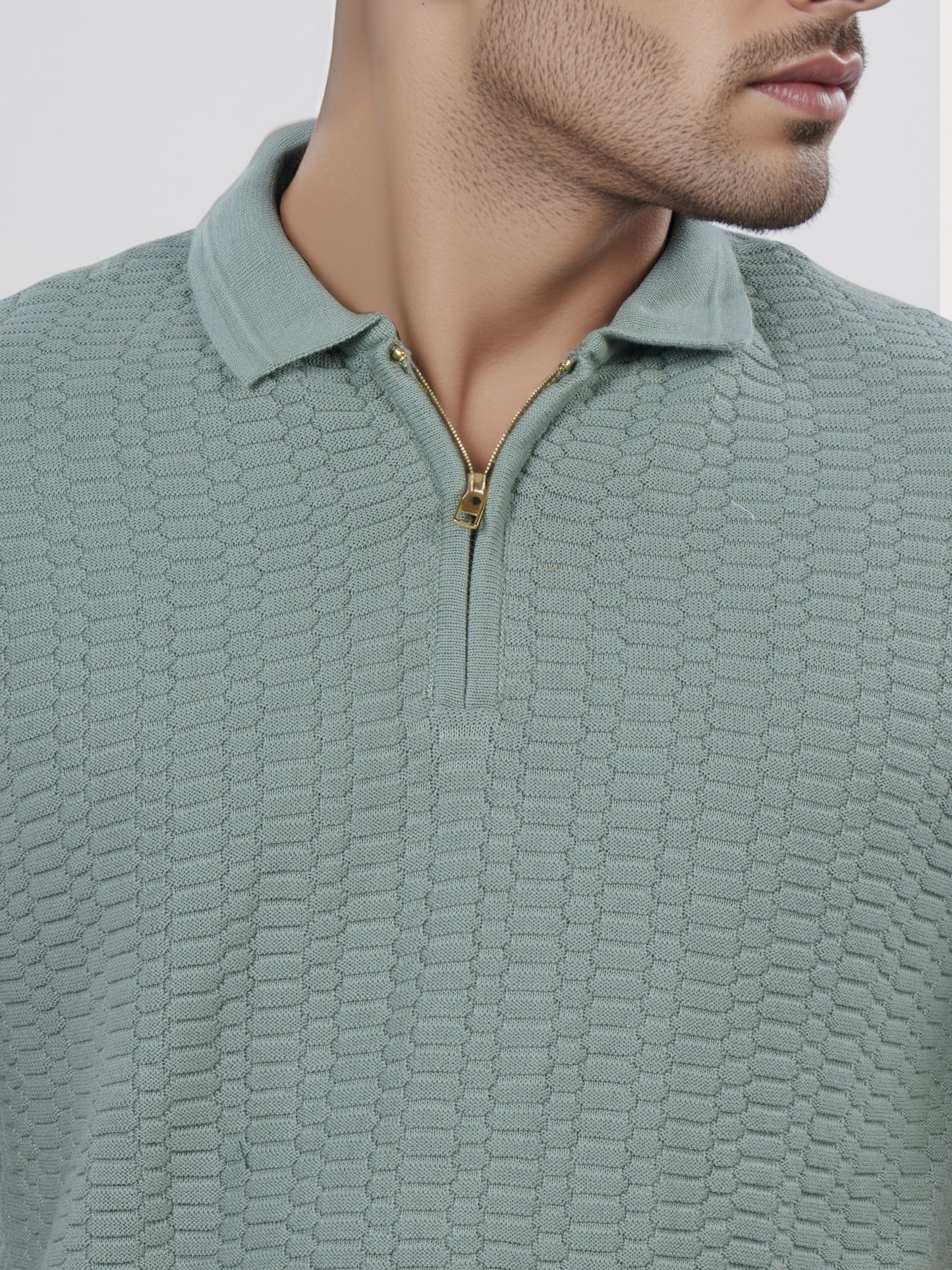 Celio* Men Green Solid Regular Fit Cotton T-Shirt