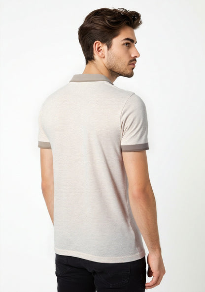 Celio* Men Beige Solid Regular Fit Cotton T-shirt
