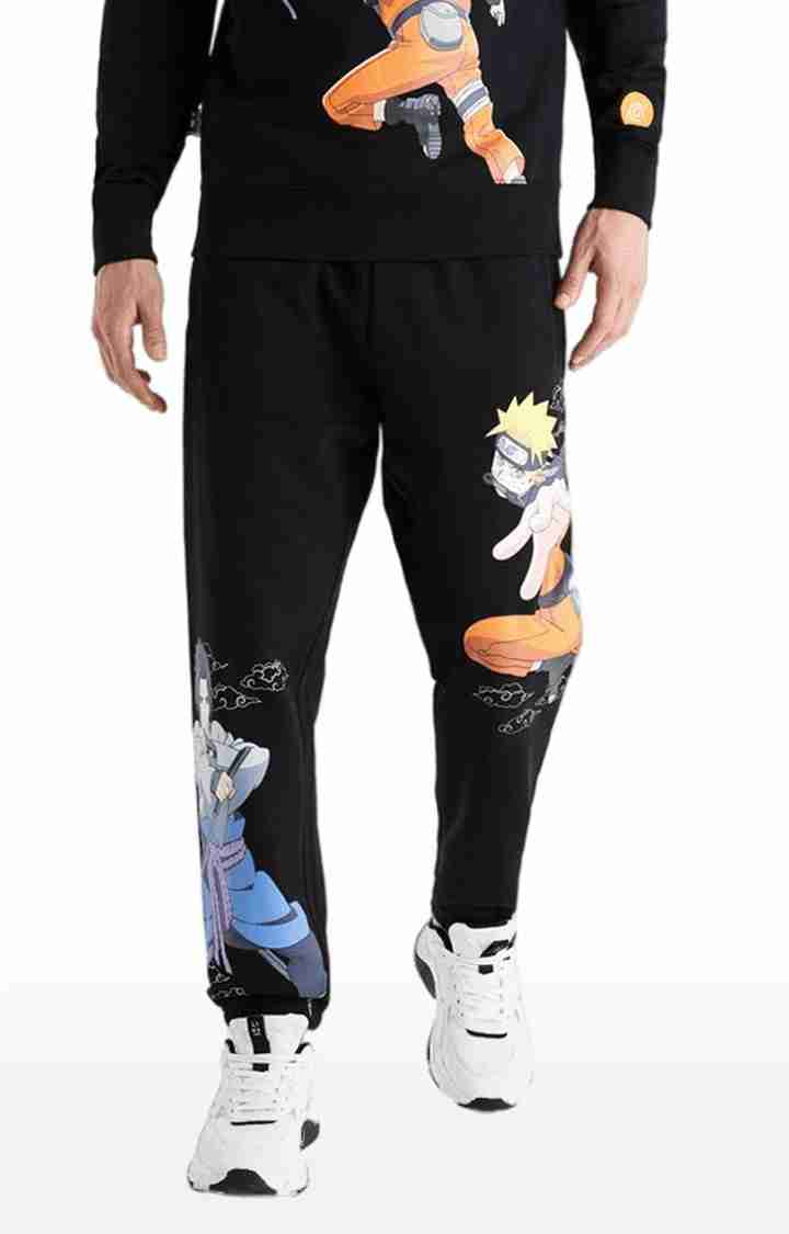 Naruto - Black Printed Regular Fit Trousers